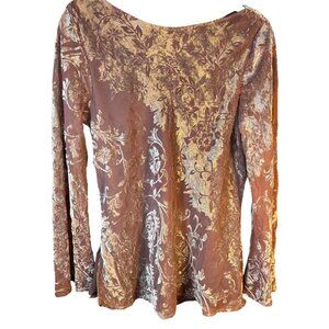 Bandolino Velvet Burnout Top Sz 12 Mauve Fairy Whimsy